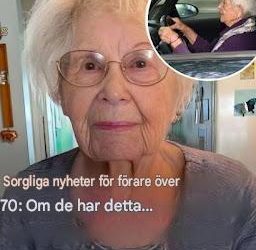 Seniorer: Sorgliga nyheter för förare över 70… Visa mer