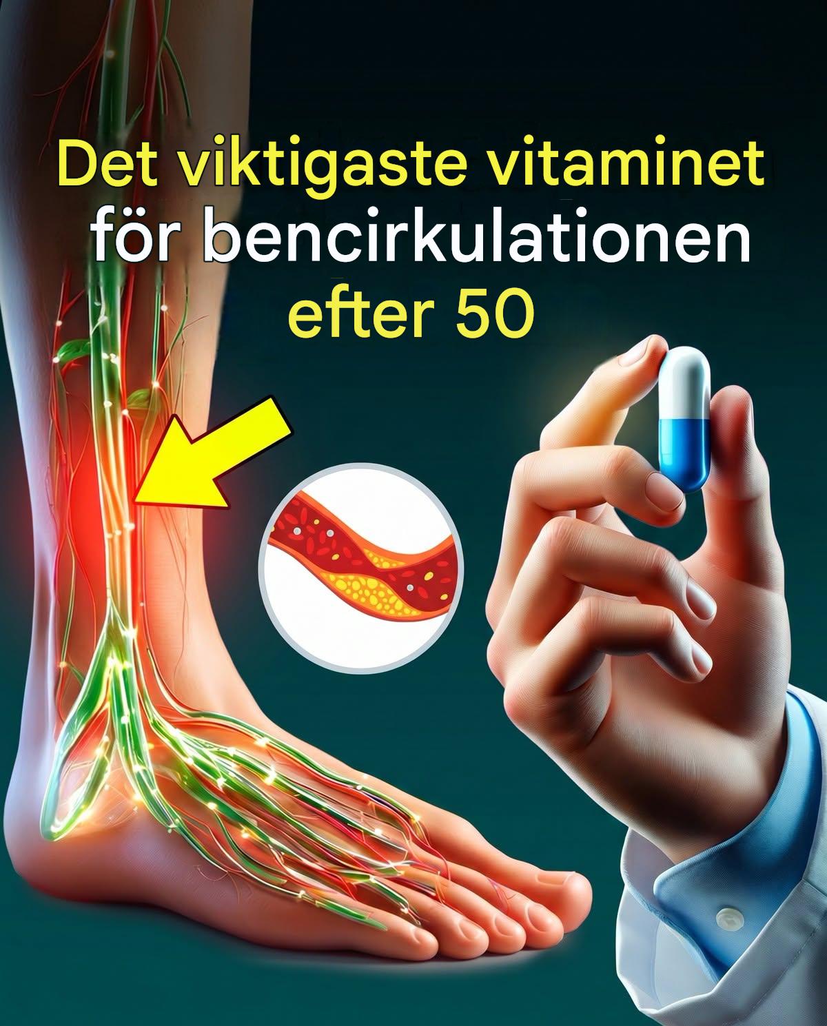 Detta vitamin är mirakulöst för att förbättra blodcirkulationen i ben och fötter efter 50 års ålder.