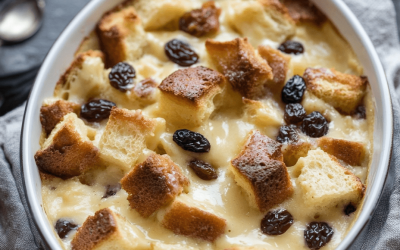 Gammaldags brödpudding med vaniljsås