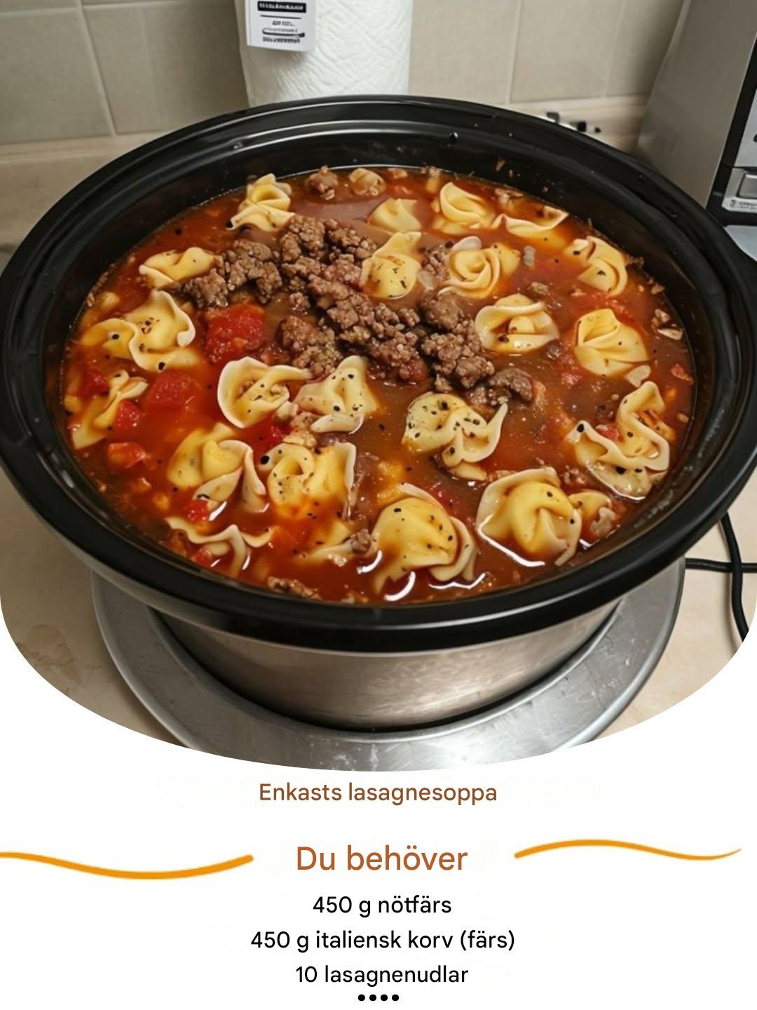 ENKÖTTSLASAGNESOPP