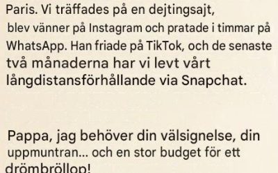 När en flicka tillkännager sitt virtuella bröllop för sin pappa blir hans svar viralt