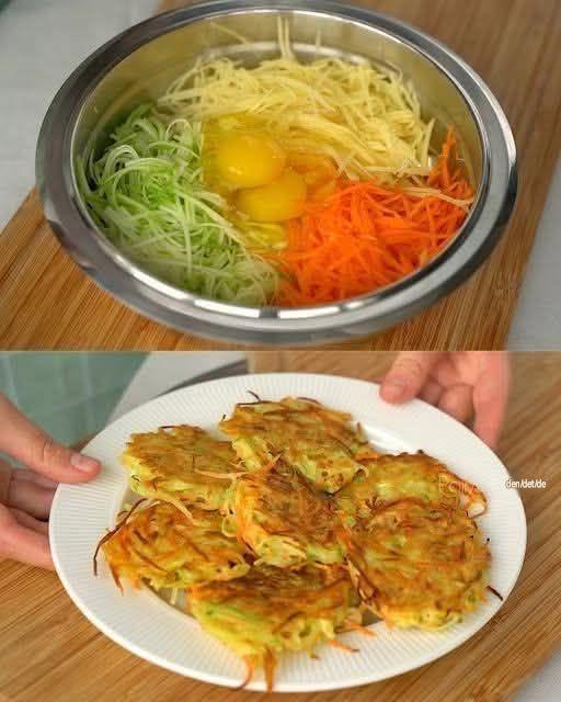 Krispiga grönsaksplättar med zucchini och morot
