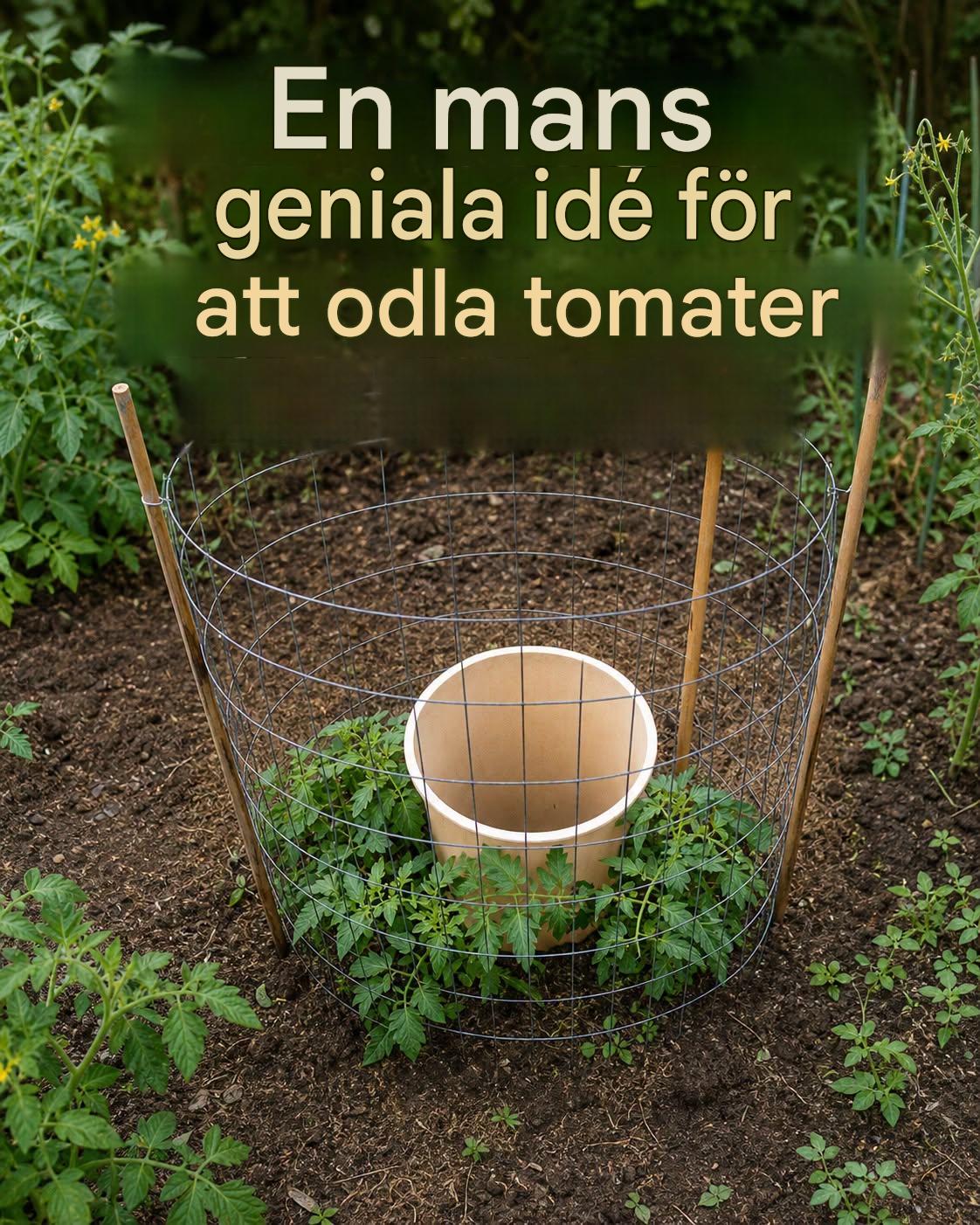 En mans geniala idé för att odla tomater
