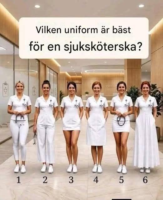 Vilken sjuksköterskeuniform vinner? 1 till 6… Rösta nu! 👩‍⚕️” 🔥*