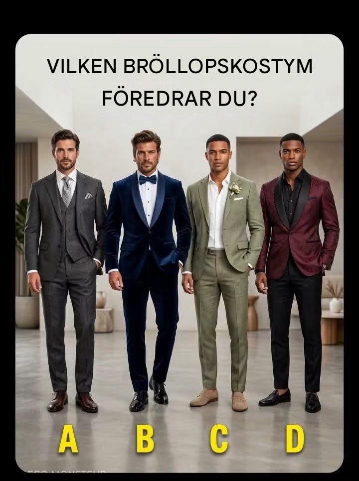 Vilken bröllopskostym föredrar du? Upptäck den som bäst passar din personlighet. Klicka på länken 🔗 för svaret.