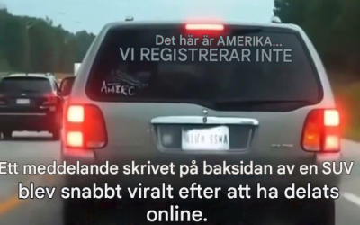 Ett meddelande skrivet på baksidan av en SUV blev snabbt viralt efter att ha delats online.