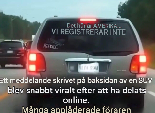 Ett meddelande skrivet på baksidan av en SUV blev snabbt viralt efter att ha delats online.