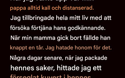 Jag hatade min far i åratal – tills min mors brev avslöjade sanningen