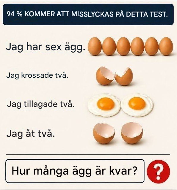 Hjärngymnastik: Hur många ägg finns kvar?