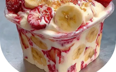 Dröm med jordgubbs-bananpudding