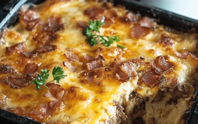 Lågkolhydrat- och baconostburgargryta