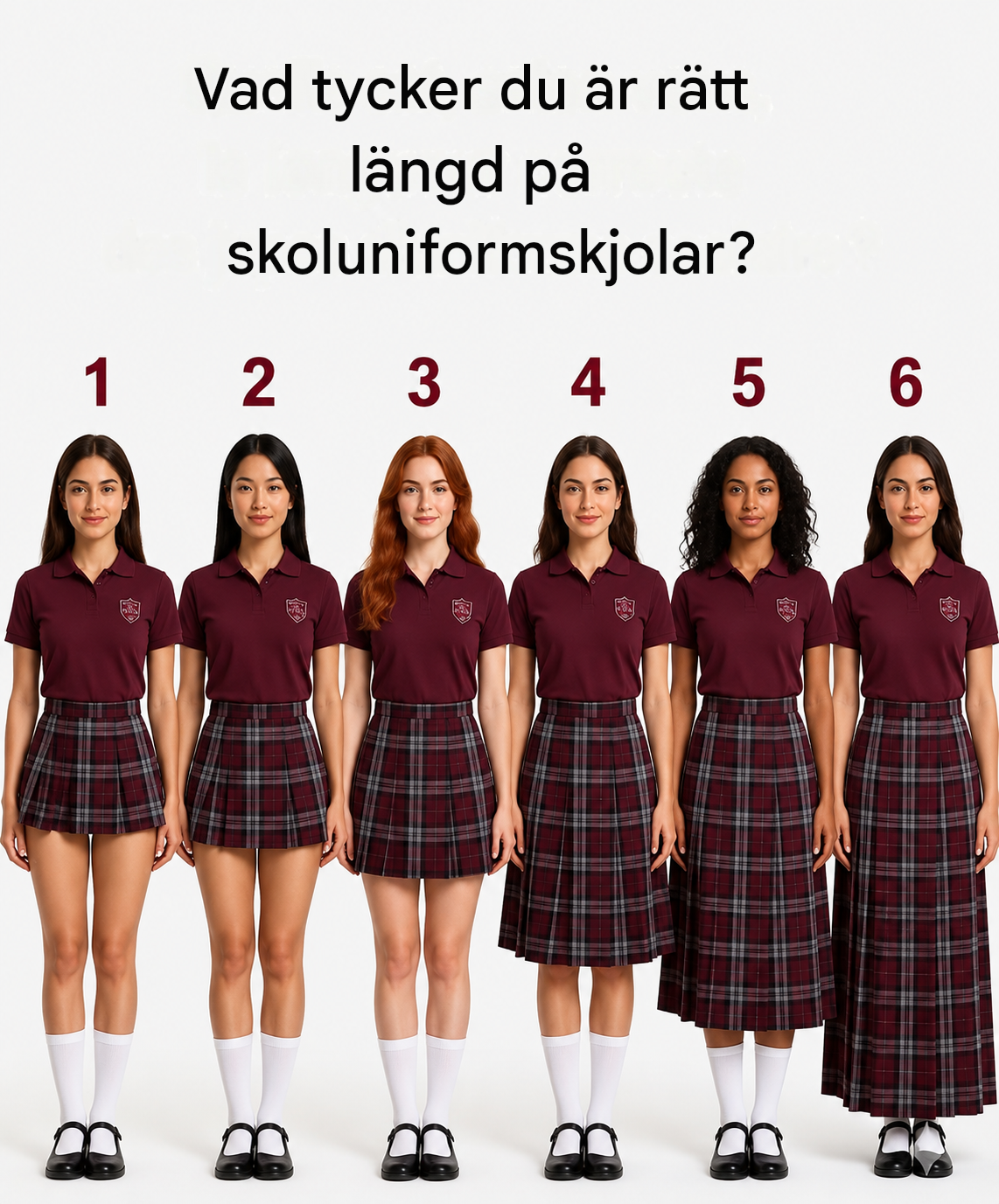 Vad tycker du är den ideala längden på skoluniformskjolar?