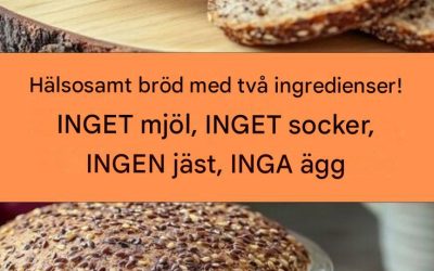 Hälsosamt bröd med två ingredienser! INGET mjöl, INGET socker, INGEN jäst, INGA ägg