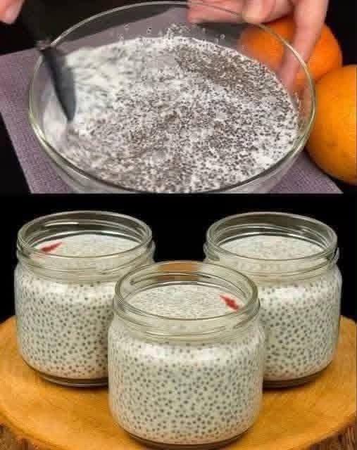 Jordgubbs-apelsin-chiafröpudding
