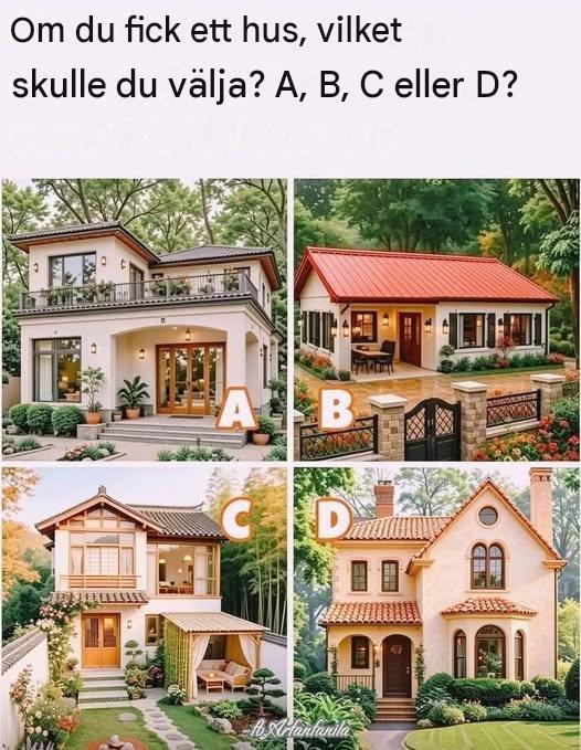 Välj ett av dessa fyra hus och upptäck vad det avslöjar om din djupaste önskan!