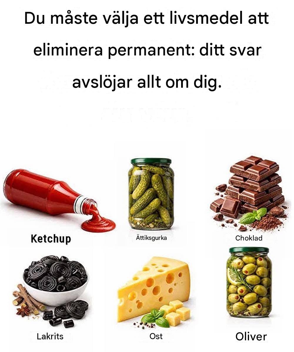 Välj en ingrediens du skulle kunna klara dig utan: ditt svar avslöjar din sanna personlighet.