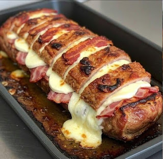 Fläskkarré fylld med ost och bacon… Se mer