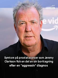 Symtom på prostatacancer då Jeremy Clarkson får en del av sin prostata borttagen efter “aggressiv” diagnos