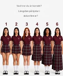 Vilken är rätt längd på kjolen i en skoluniform?