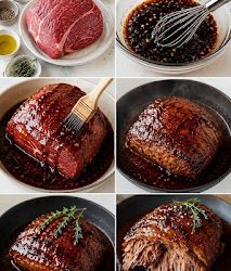 Confiterat fläskkött med öl och smält lönnsirap (långkokt i ugnen)